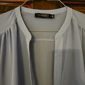 The Limited Soft Blue Open-Front Blouse
